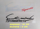 Наклейка на авто Sport mind produced by sports Белая с красным. Черная Маленькая із м. Бориспіль