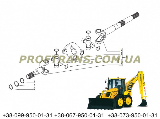 Полуось Komatsu Wb97s коматсу крестовина полуоси Ca0046355, Ca0046172, Ca0044146, 046355, 046172 Львов - изображение 1