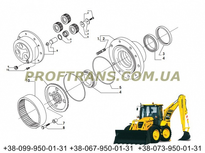 Ступица Komatsu Wb97s сателлит бортовой ca0128714 ca0125186 ca0139633 068004, 139633, 125186, 128714 Львов - изображение 1