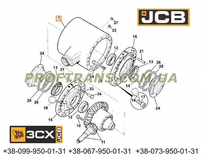 458/m3324 корпус дифференциала Jcb Cx3 Львів - зображення 1