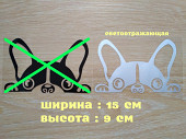 Наклейка на авто Собака, белая светоотражающая із м. Бориспіль