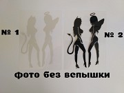 Наклейка на авто Девушки Ангел и Чертенок светоотражающая Тюнинг авто из г. Борисполь