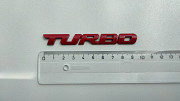 Наклейка на авто Turbo Красная Металлическая турбо із м. Бориспіль