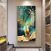 Luxury home decoration printed abstract animal fish elk crystal porcelain painting Киев