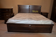 Двоспальне ліжко Хай тек масив дуба із м. Київ