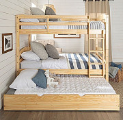 Ліжко двоярусне + висувне спальне місце з массиву натурального дерева із м. Ужгород