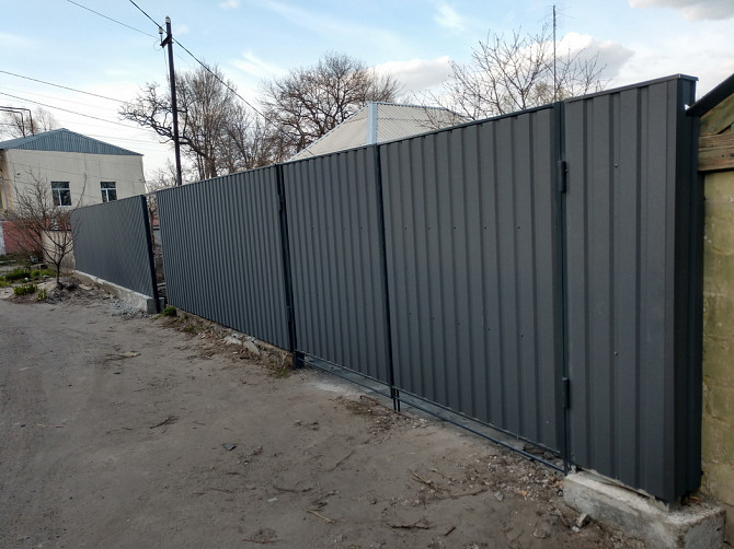 В'їзні ворота обшиті проф. настилом. "броньовик" Дніпро Дніпро - зображення 1