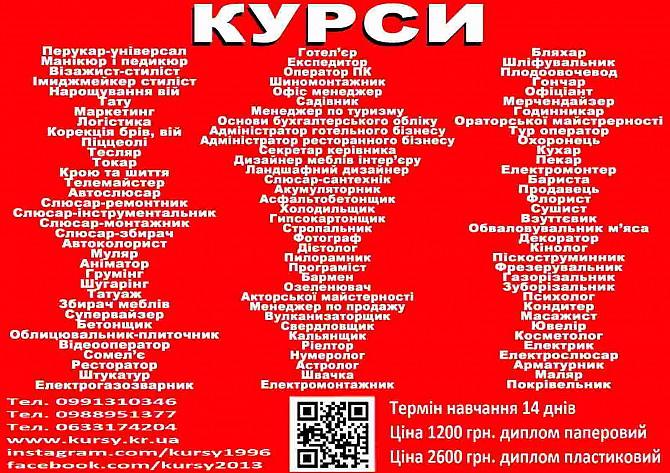 Курси кухар, кондитер, сушист, піццеолі, пекар, бармен, баріст, офіціант Запоріжжя - зображення 1