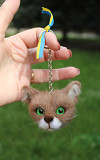 Кот темний брелок іграшка валяна прикраса подарунок сувенір кошка інтерєрна кошеня іграшка валян із м. Одеса