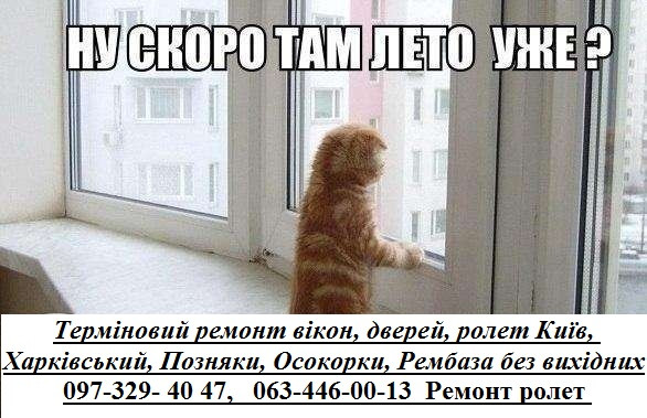 Терміновий ремонт вікон, дверей, ролет Київ, Харківський, Позняки, Осокорки, Рембаза без вихідних Київ - зображення 1