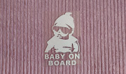Наклейка на авто Baby on board Белая светоотражающая із м. Бориспіль