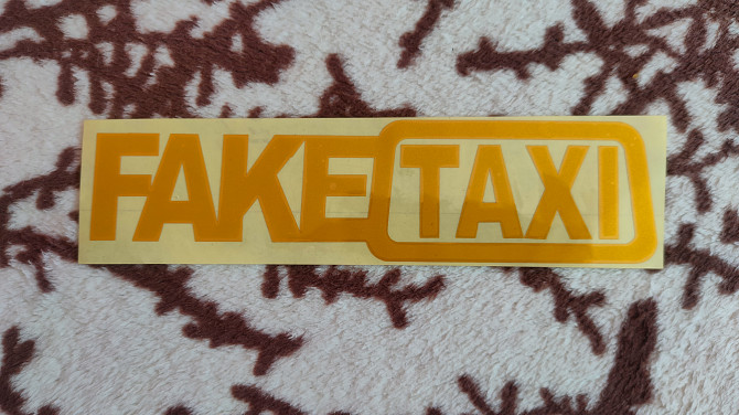 Наклейка на автомобиль Faketaxi Жёлтая светоотражающая Бориспіль - зображення 1