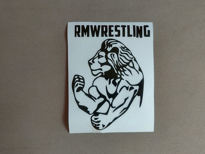 Наклейка на авто-мото Лев rmwrestling Чёрная Бориспіль - зображення 1