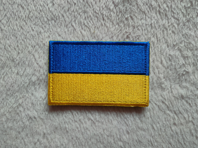 Нашивка на липучке Флаг Украины на одежду Бориспіль - зображення 1