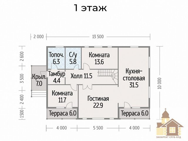 Сучасний зруб під ключ від Закарпат Зруб-буд Одеса - зображення 1