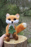 Лисичка з ялинкою іграшка валяна з шерсті інтерʼєрна лиса войлочна лисиця хендмєйд сувенір подарок із м. Одеса