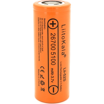 Акумулятор 26700 Li-ion 5000mah 5100-5200mah, 3.7v (2.75-4.2v), Orange Liitokala Киев - изображение 1