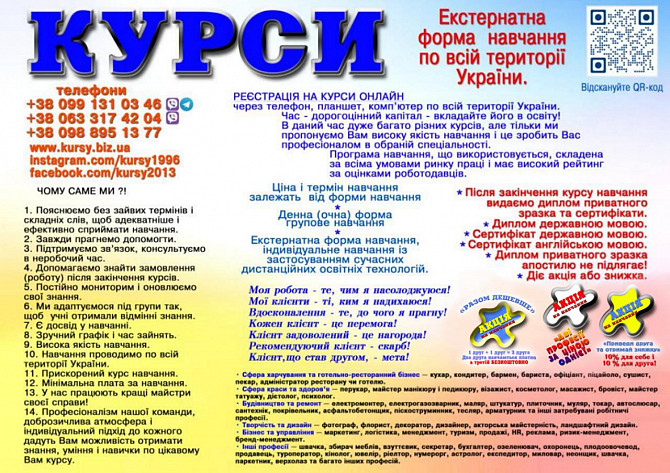 Курси кондитера, сушиста, піццеолі, пекаря, бармена, бариста Київ - зображення 1