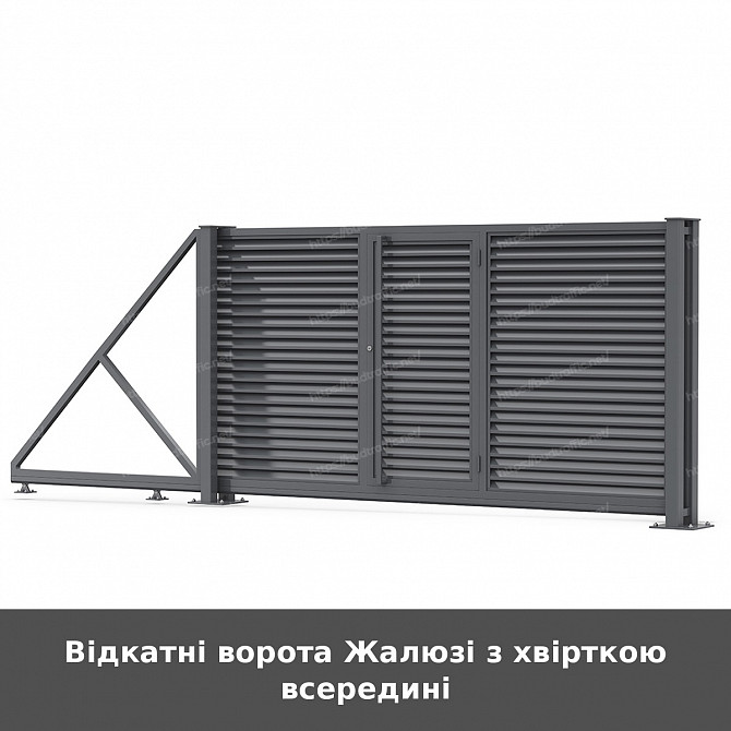 Відкатні ворота Жалюзі з хвірткою всередині Луцьк - зображення 1