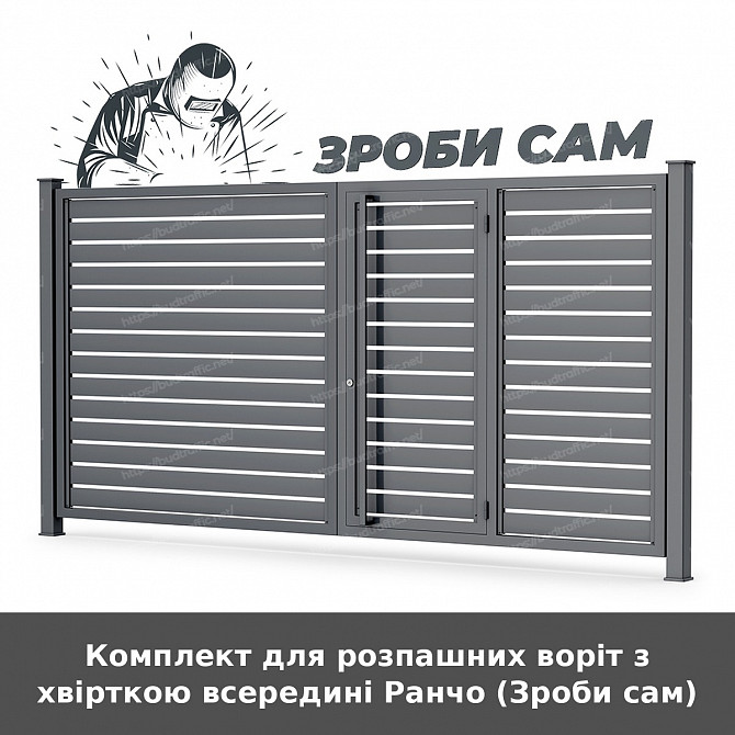 Комплект для розпашних воріт з хвірткою всередині Ранчо (зроби сам) Луцьк - зображення 1
