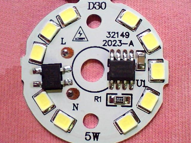 Светодиодный Led-модуль 5вт, 30мм Ac220в плата для ремонта ламп 5вт, холодный белый Миколаїв - зображення 1