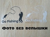Наклейка на авто На рыбалку Черная, Белая светоотражающая Тюнинг авто із м. Бориспіль