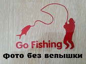 Наклейка на авто На рыбалку Красная светоотражающая на авто із м. Бориспіль