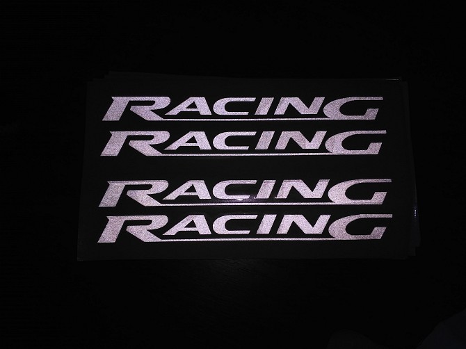Наклейки на ручки Racing Белая светоотражающая 4 шт Борисполь - изображение 1